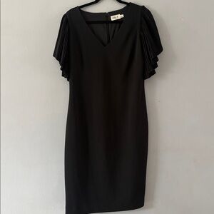 Eliza J Black Midi Sheath Dress with Crew Neck